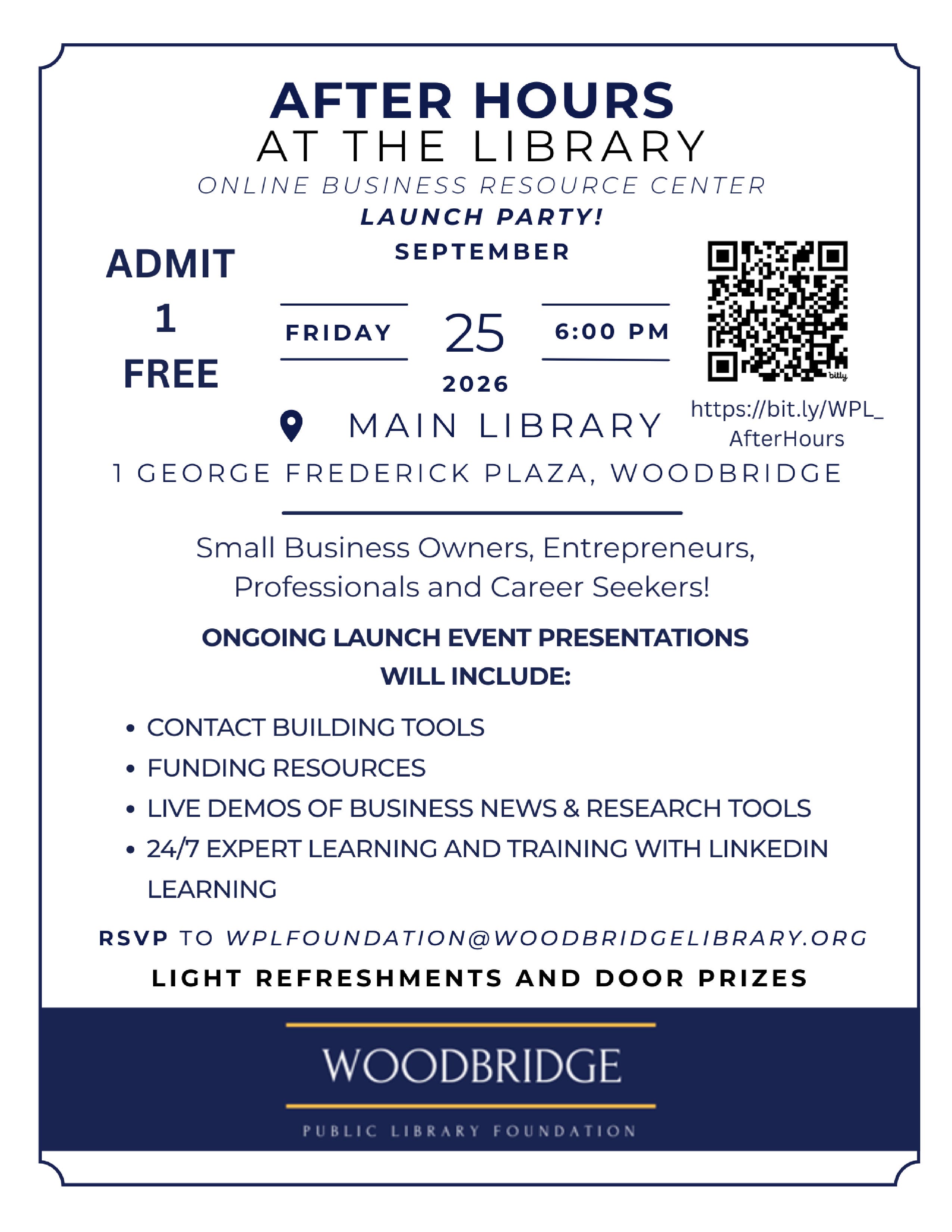 After Hours at the Woodbridge Library - Online Business Resource Center Launch Party