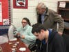 Don Fortin, District 33A Eyeglass Recycling Coordinator, with Students Katie Williams and Colin Eliason