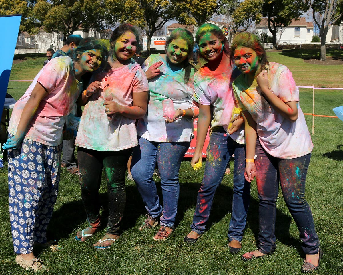 Girls at Holi Festival Girls at Holi Festival
