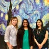 Kolb PFC President Olga V Mack , AiA Co-chair Madhura Srinivas and AiA Coordinator Neha Gupta at the Kolb Art Fair