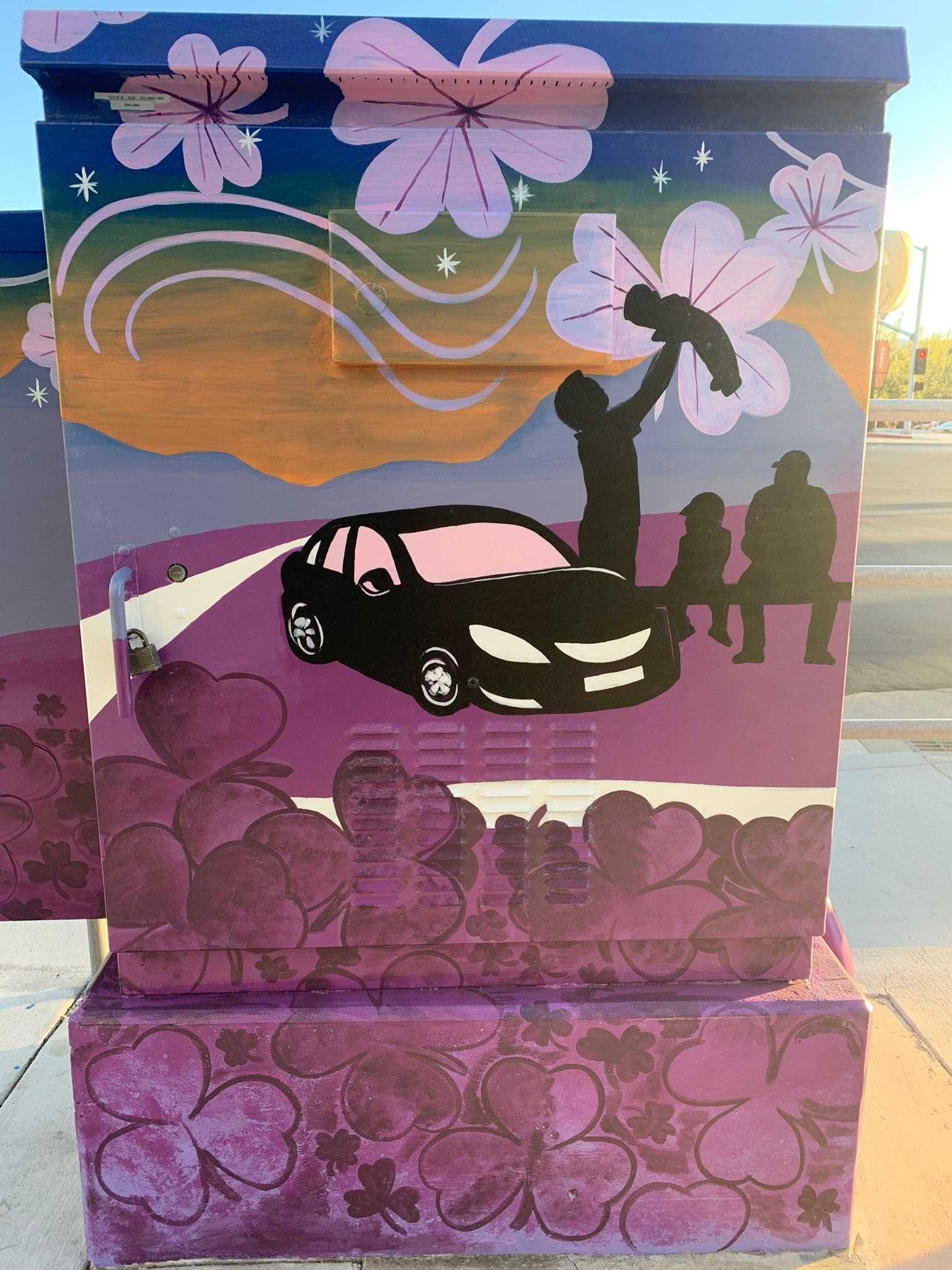 Purple painted Utility Box