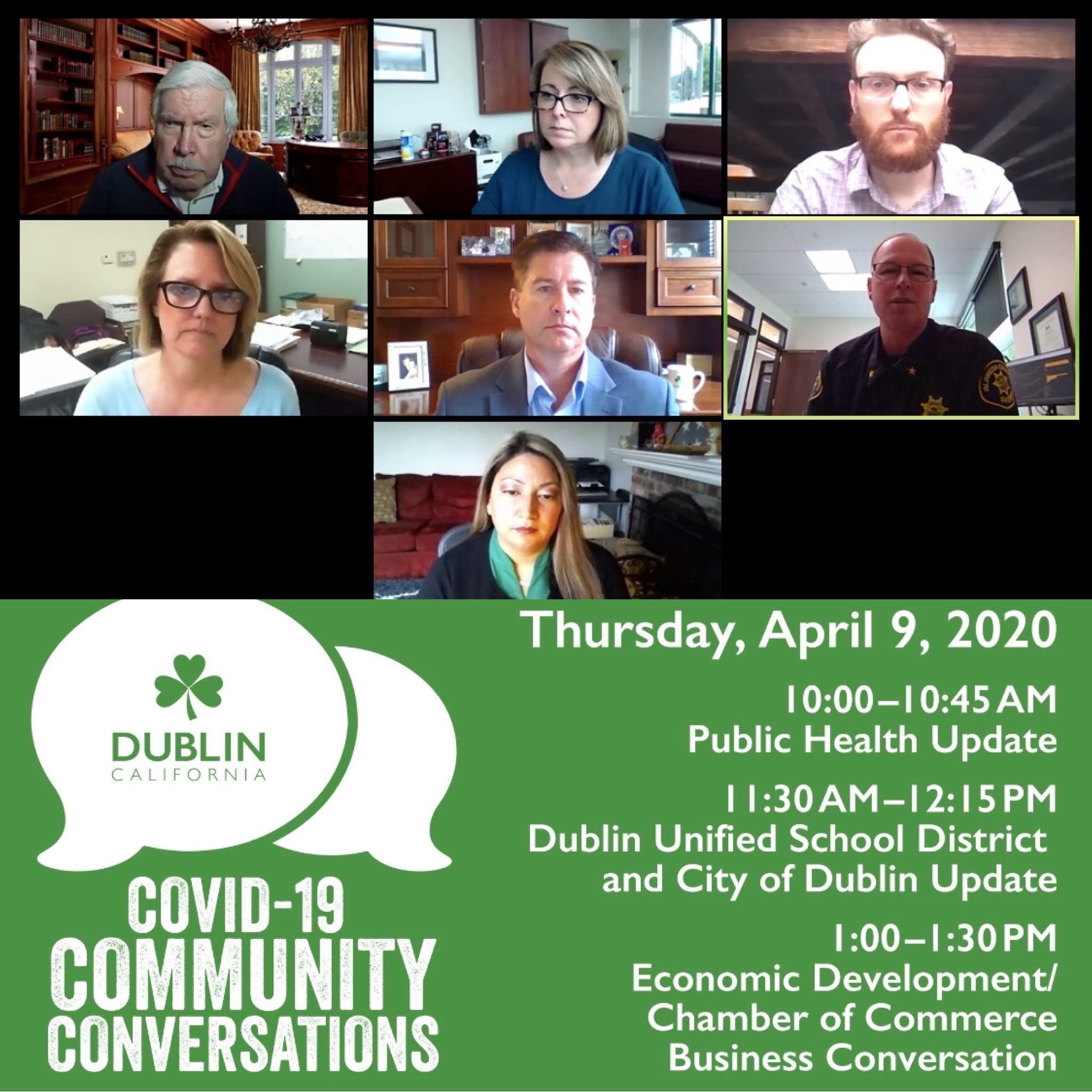  Virtual Community Conversation with Dublin Mayor David Haubert, City Manager Linda Smith, Economic Development Director Hazel Wetherford, Inge Houston from the Dublin Chamber of Commerce, and Noah Brod from the U.S. Small Business Administration