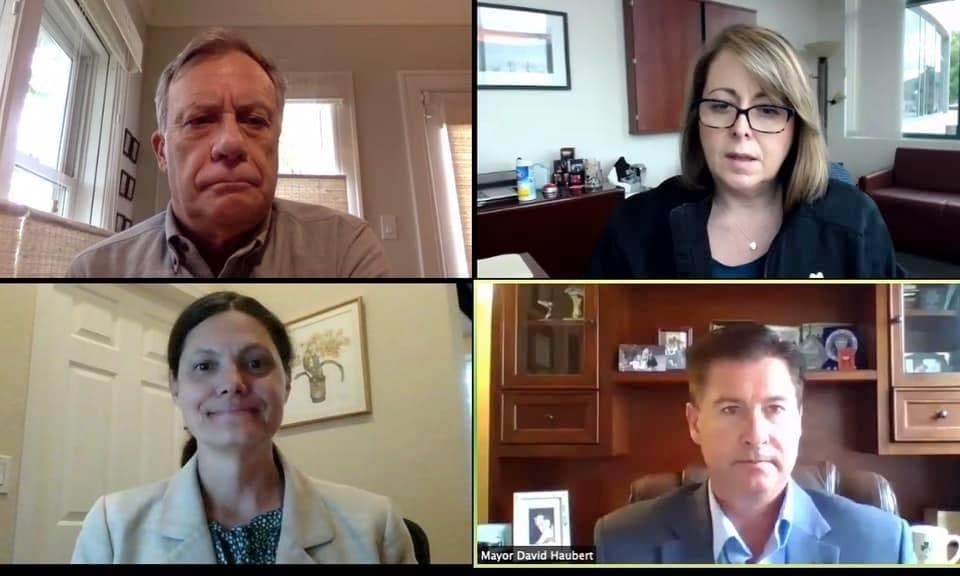 Virtual Community Conversation with Dublin Mayor David Haubert, DUSD Board Vice President Megan Rouse, City Manager Linda Smith, and DUSD Superintendent Dave Marken.
