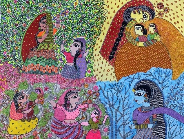 Winning Artwork, Four Seasons Award to Chandana Srinath—“RUTHU-Life Cycle In Seasons”