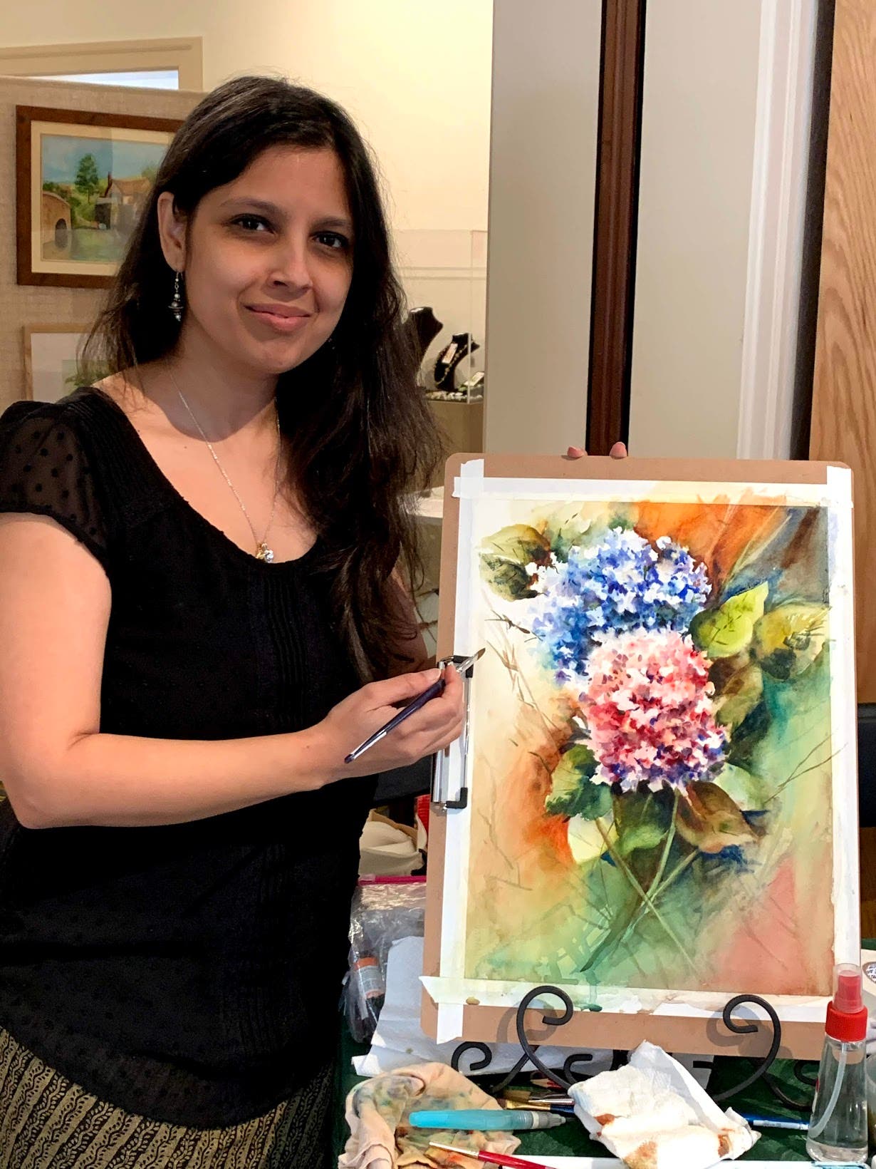 LAA New Dawn Art Show Chair and Watercolorist Meghana Mitragotri