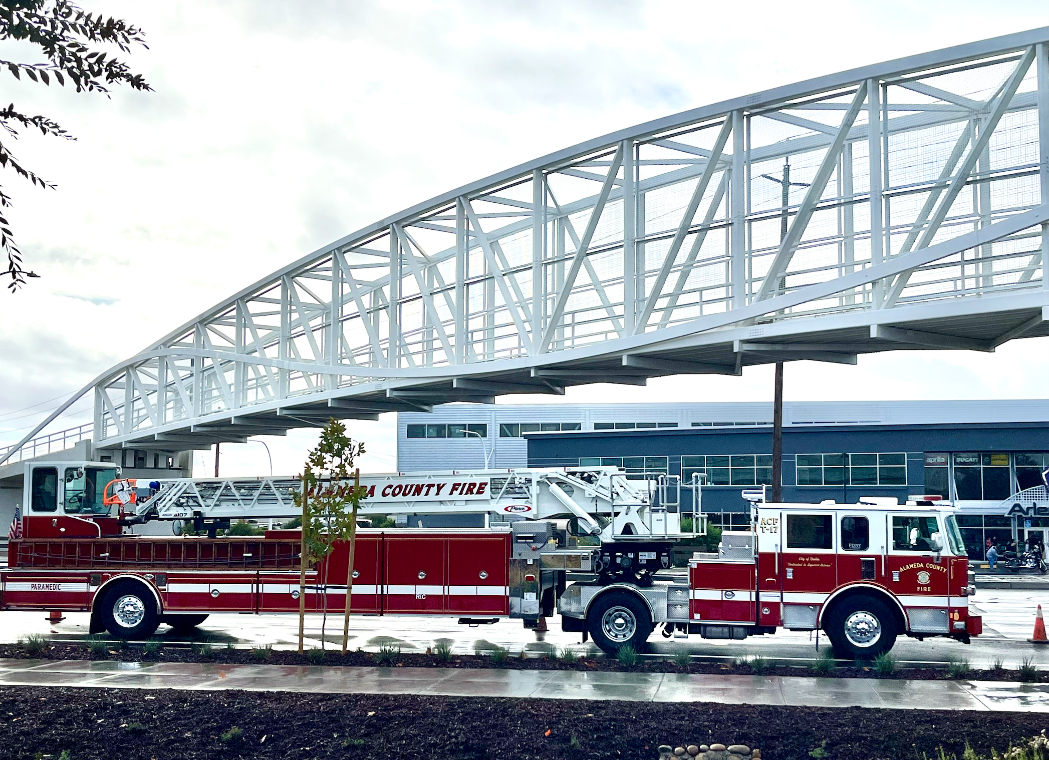Iron Horse Trail Bridge and Fire truck