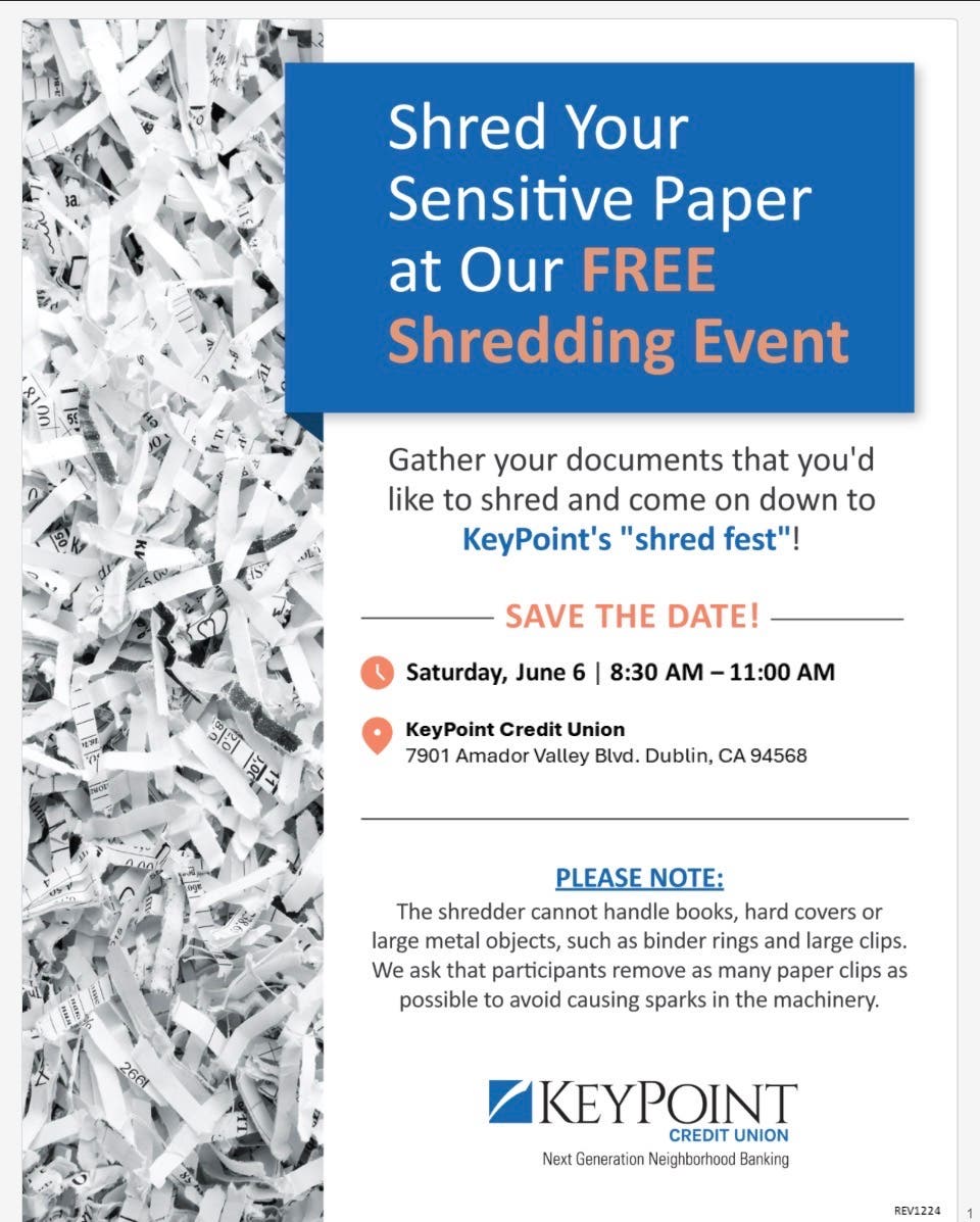 FREE Shredding Event for Documents in Dublin at KPCU