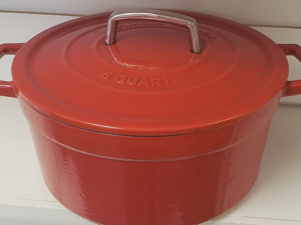 Imagine hearty aromas wafting from this cast iron pot.