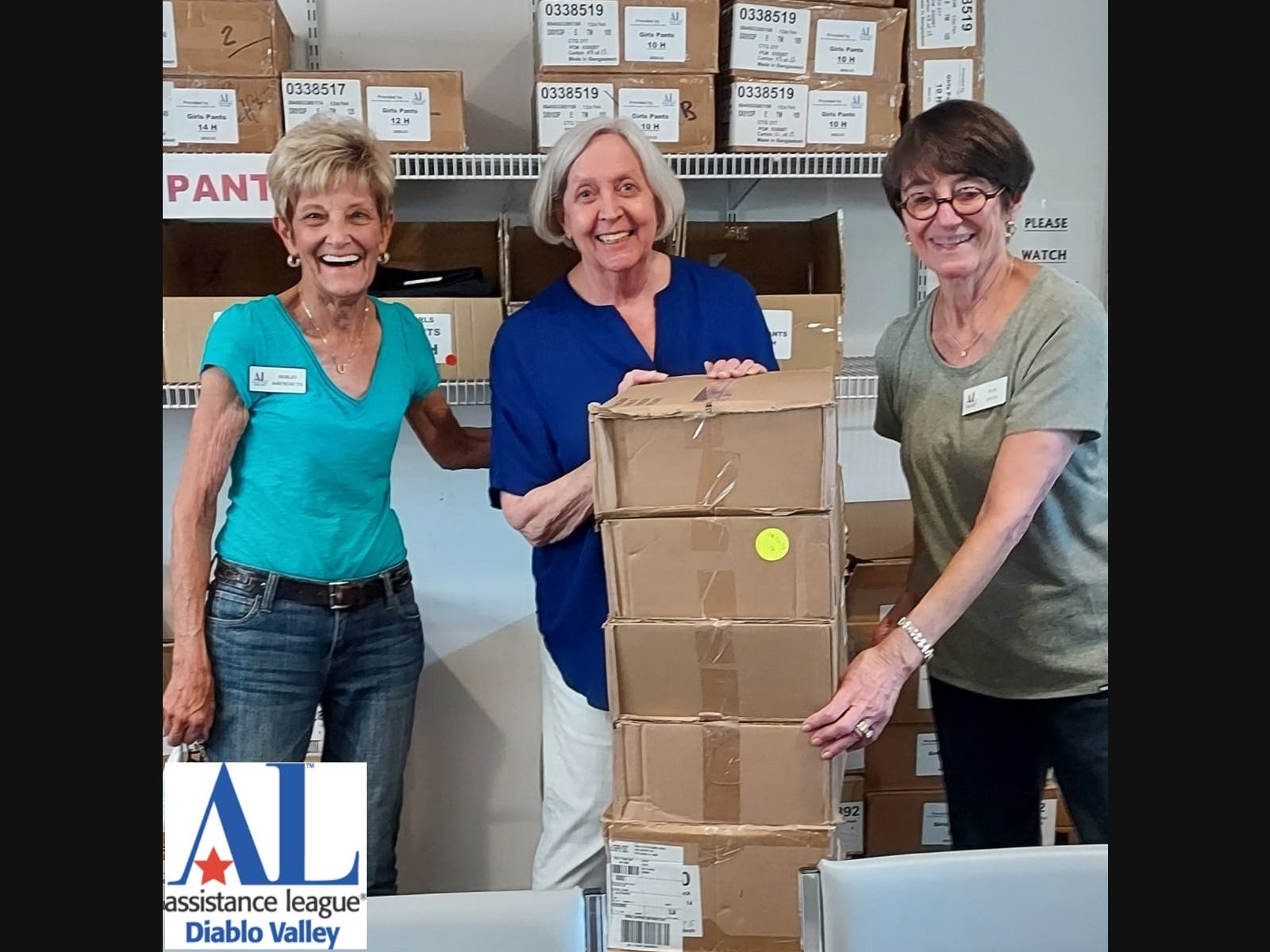 Operation School Bell volunteers (l-r) Shirley De Benedictis, Nora Davidson and Pam Pitts package SUCCESS for elementary schoolchildren.

