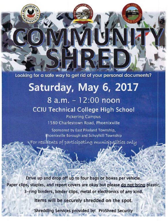 Phoenixville Community Shred Event Coming Up Phoenixville, PA Patch