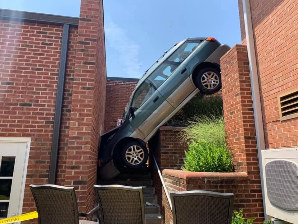 Car Stuck In Stairwell After Crash Into U. Gwynedd Nursing Home Lower