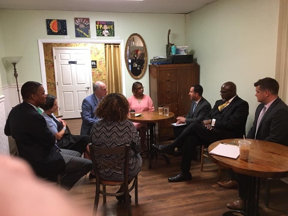 U.S. Sen. Bob Casey meets with local leaders Tuesday. 
