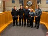Pictured from left to right above are North Wildwood Fire Department Emergency Medical Technicians Jonathan Edwards and Maxell Young, Edward Kashmere; and AtlantiCare Regional Medical Center Paramedics.