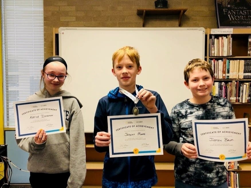 Jeremy Moore, a 7th grader at Abington Junior High School, won the school's competition, earning his place at the upcoming state competition in Harrisburg. 