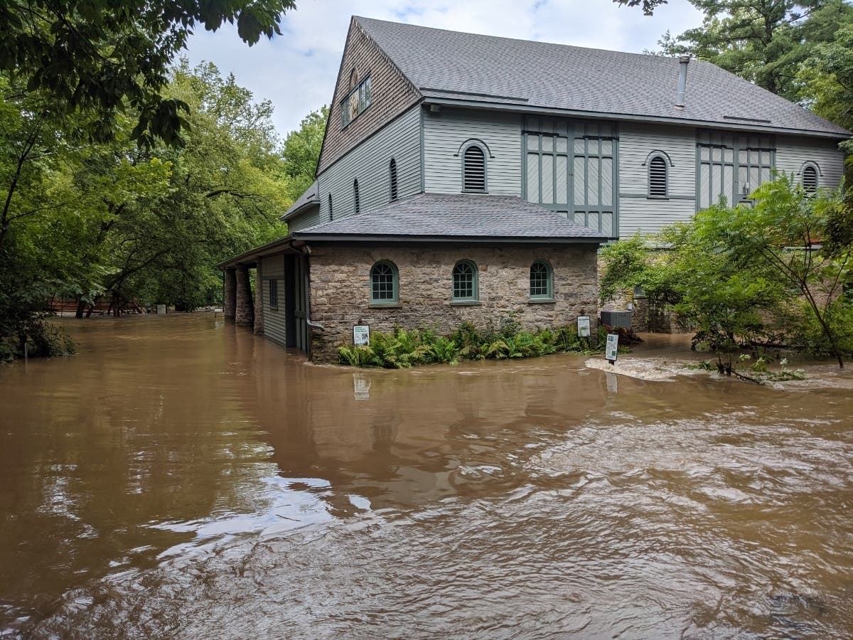 Four Mills Barn, the headquarters of Wissahickon Trails in Ambler, flooded extensively during Tropical Storm Isaias. 