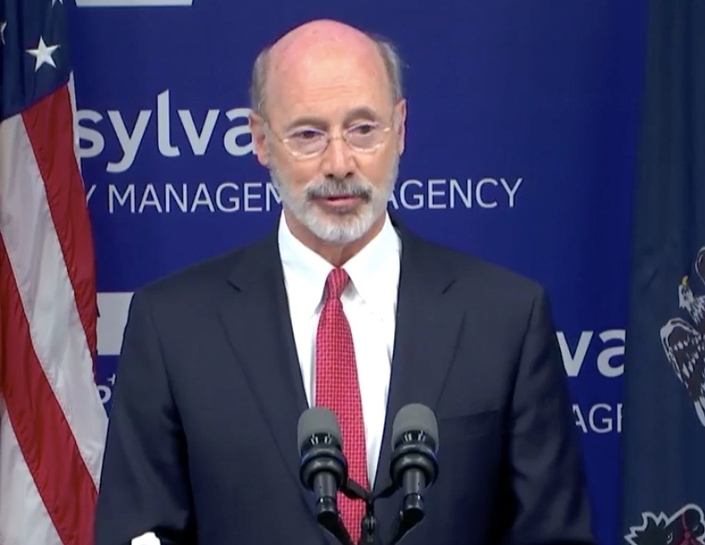 Gov. Wolf was in Montgomery County Wednesday to discuss the new school mask mandate and mitigation measures being taken with the more contagious delta variant still on the rise statewide.