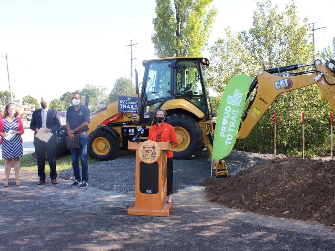 Officials broke ground on a connection between two major trails in Montgomery County last week.