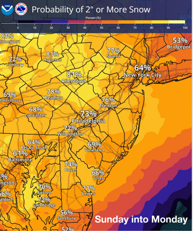 6 Inches Of Snow Possible For Philly Area In Weekend Storm: Latest ...