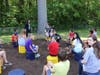 The Tootin' Hills school community tries out the new outdoor learning space.