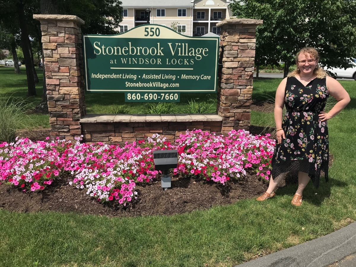 ACC grad Lauren Attenello serves as EGIS Memory Care Manager at Stone Brook Village in Windsor Locks.