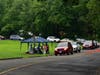 Cars lined up in the driveway of Davenport Ridge Elementary School for the 2021 Back to School Shop event. 