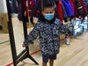 Showing us his brand new coat.