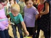 JCC Sarah Walker Nursery School children gather to make their contributions to Back to School Shop.