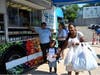 Bringing home some groceries provided by the Schoke Jewish Family Service mobile food pantry.