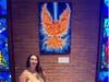 Rachel Perryman with "Fire Bird"