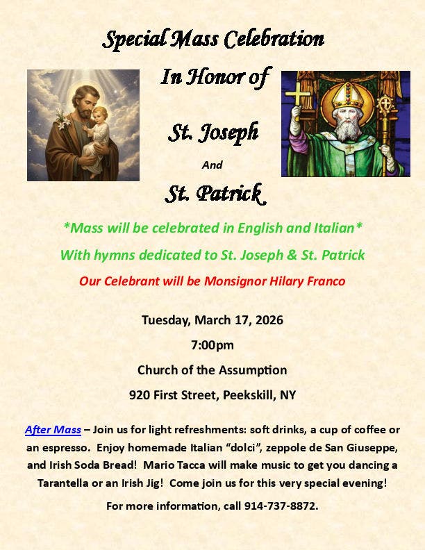 Special Mass Celebration in Honor of St. Joseph and St. Patrick