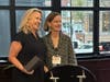 Andrea Ingram (left) accepts the Lifetime Achievement Award for Outstanding Contributions in Advancing the Public Understanding of Science & Technology at C2ST Science in the City Gala alongside Kylie Kosulic who nominated her for the award.