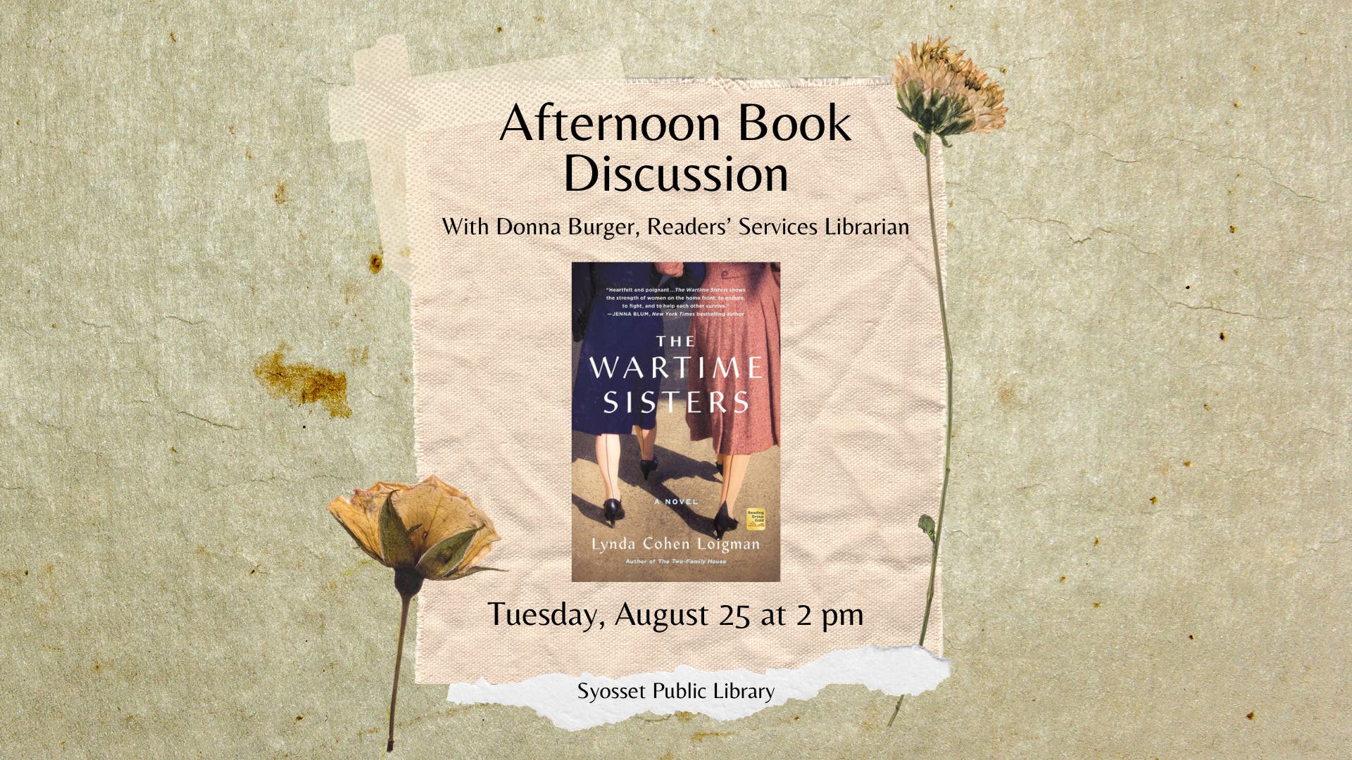 Afternoon Book Discussion - The Wartime Sisters