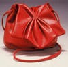 "Red Goatskin Gathered Purse" by fiber artist Frank Borelli