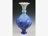 "Tall Blue & White Carved Vase" by ceramic artist Glenn Woods