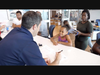 Dr. Brett Owens speaks with a family at Kettle Point