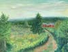 "Holcomb Farm – East Fields View," 16"x20" oil on canvas by Connecticut artist Kate Emery