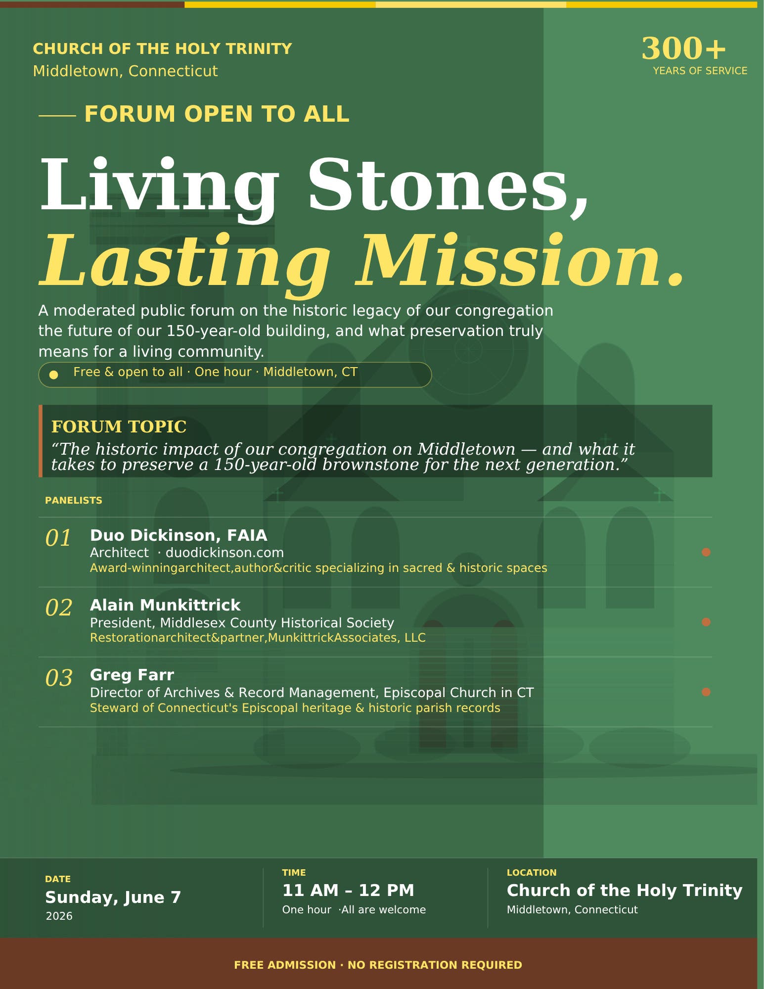 Living Stones, Lasting Mission.