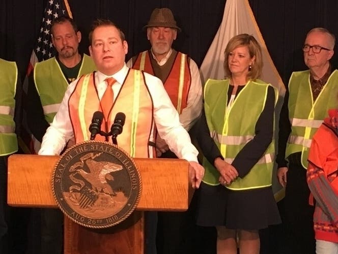 Allen Skillicorn dons a yellow vest to protest gas tax hikes