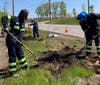 PVS Chemicals employees planting trees.