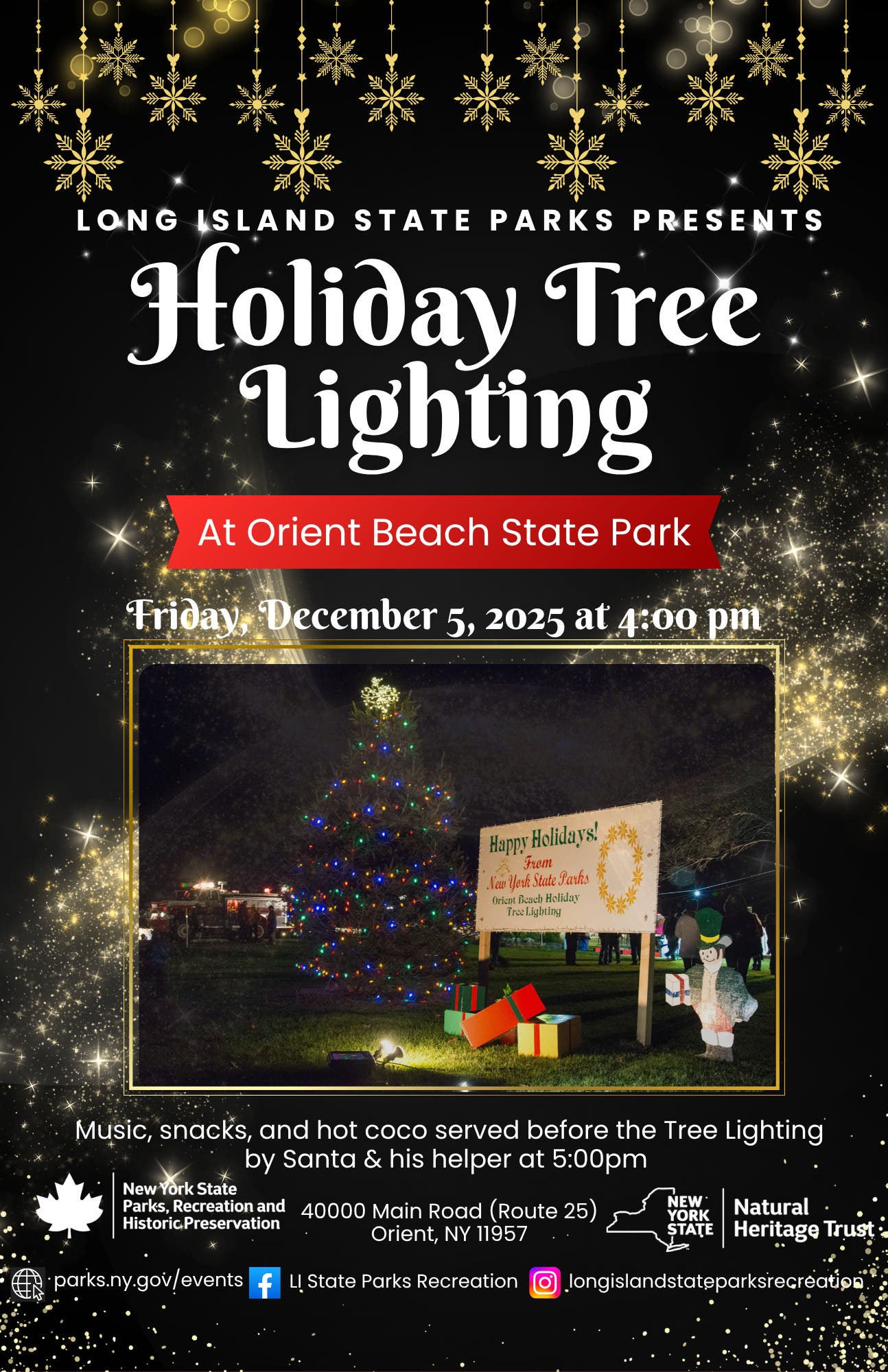 Holiday Tree Lighting Ceremony at Orient Beach State Park