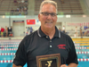 Aquarockets Head Coach Jack Caucino, Point Pleasant, receives Coach of the Meet honor for the third time at a national YMCA meet.