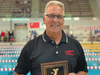 Aquarockets Head Coach Jack Caucino, Point Pleasant, receives Coach of the Meet honor for the third time at a national YMCA meet.