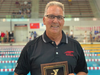 Aquarockets Head Coach Jack Caucino, Point Pleasant, receives Coach of the Meet honor for the third time at a national YMCA meet.
