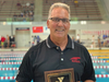 Aquarockets Head Coach Jack Caucino, Point Pleasant, receives Coach of the Meet honor for the third time at a national YMCA meet.