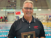 Aquarockets Head Coach Jack Caucino, Point Pleasant, receives Coach of the Meet honor for the third time at a national YMCA meet.