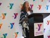 Y board member Christian Buckman, chairperson of the Annual Community Campaign, encourages YMCA members to support the fundraising effort. 