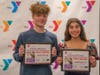 Essay winners Nathan Chertog and Annabel Sparano. 