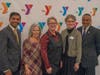 Y President & CEO Laurie Goganzer (center) and Chief Volunteer Officer Michael A. Wright with YMCA recipients of social good awards (L to R)  Ritesh Shah, Kelly Ellis-Foster and Suzanne Dyer.