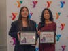 YMCA MLK essay winners Madelyn Sanchez-Berra and Anika Samir Ajgaonkar presented their award-winning essays at the Y’s 35th Dr. King memorial breakfast Jan. 12.