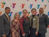 Y President & CEO Laurie Goganzer (center) and Chief Volunteer Officer Michael A. Wright with YMCA recipients of social good awards (L to R)  Ritesh Shah, Kelly Ellis-Foster and Suzanne Dyer. 